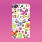 Iphone 4 case-- Flower and Butterfly,iphone 4S case,in plastic or silicone case 