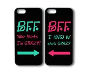 Best Friends Forever 2pcs -- iphone 4 case,iphone 4s case in black or white plastic by default, silicone also available 